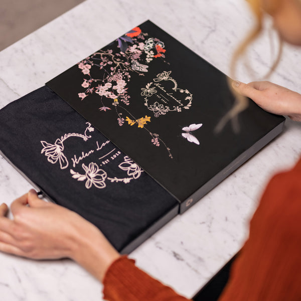 Silk Kimono Dressing Gown Black | Fleur Japonaise