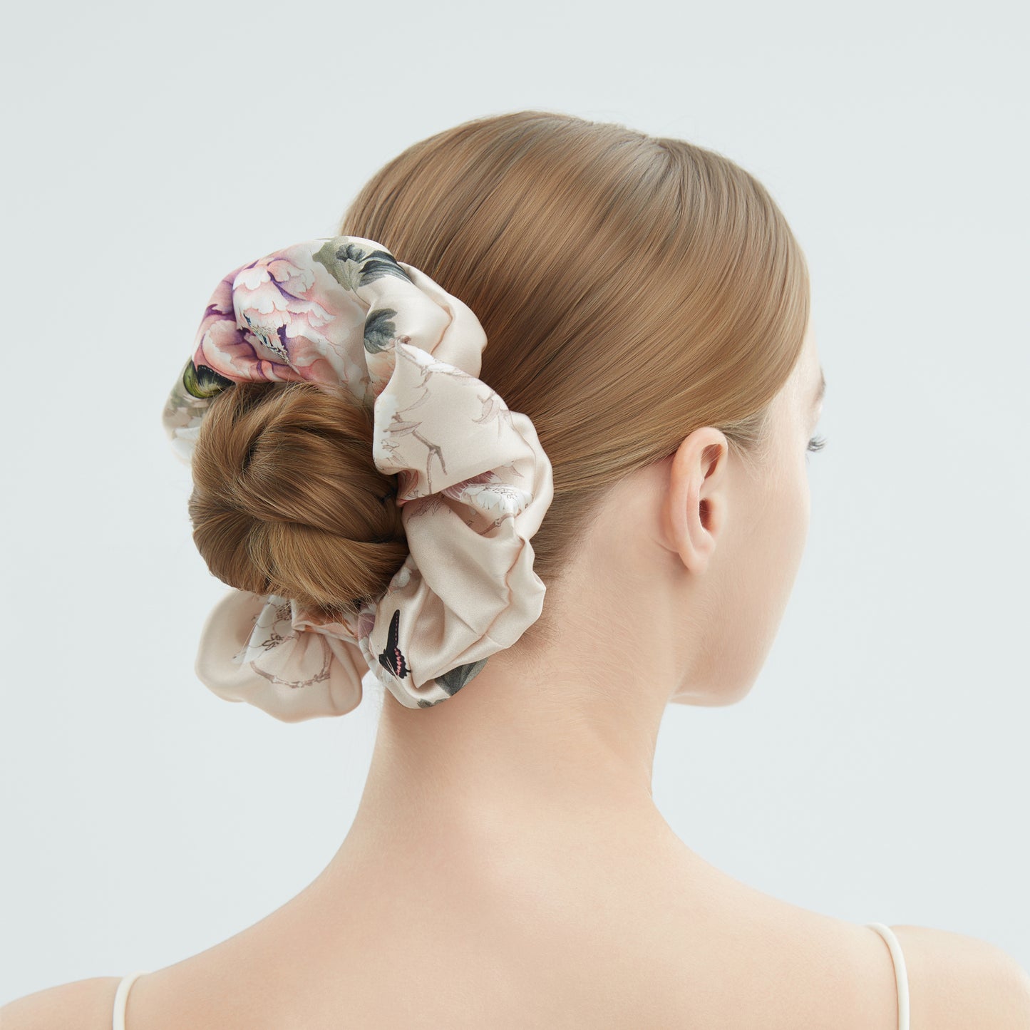 Silk Scrunchie – Oversize | Fleur Japonaise Pink