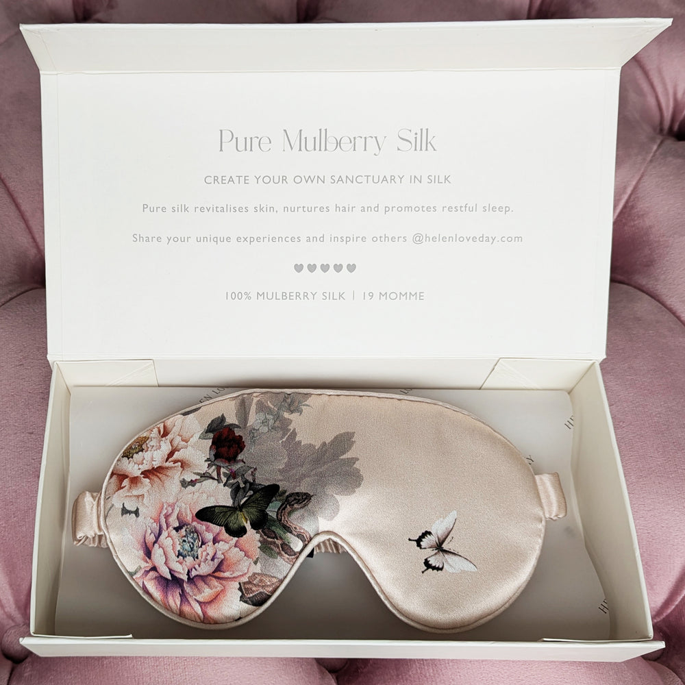 Silk Eye Mask Gift Box Pink | Fleur Japonaise