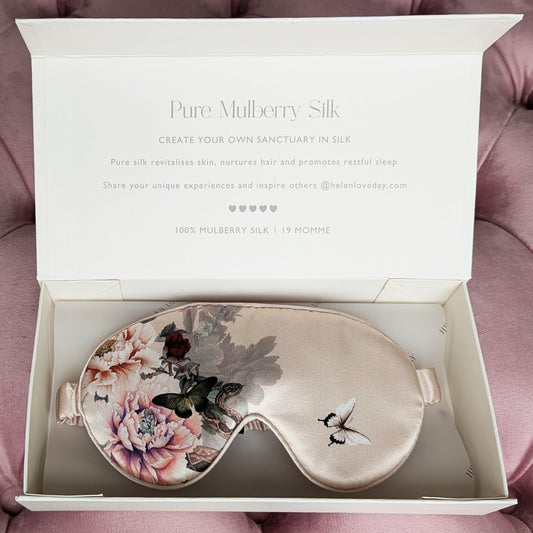 Silk Eye Mask Gift Box Pink | Fleur Japonaise