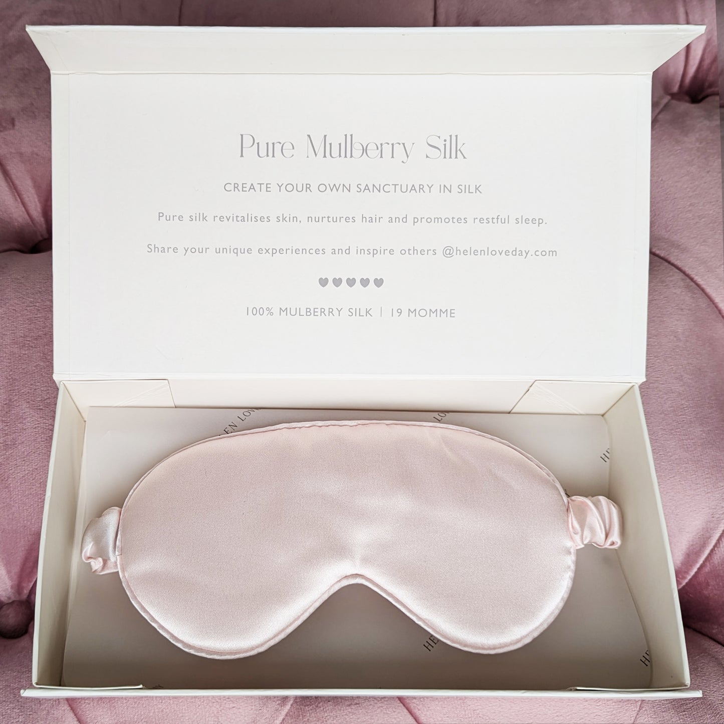 Silk Eye Mask Gift Box Pink