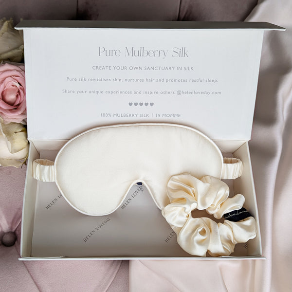 Silk Eye Mask Gift Box | Cream