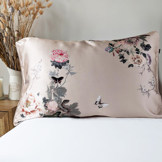Mulberry Silk Pillowcase Pink | Fleur Japonaise