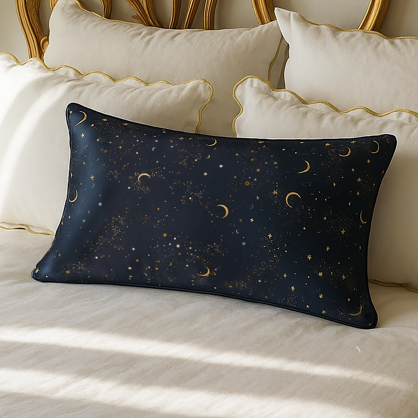 Mulberry Silk Pillowcase Navy | Star & Moon