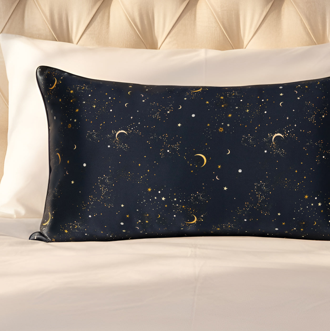Mulberry Silk Pillowcase Navy | Star & Moon