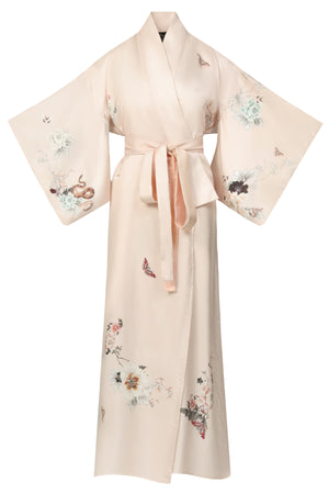 Silk Kimono Dressing Gown Royal Peacock | Pink Kimonos from helenloveday for 345