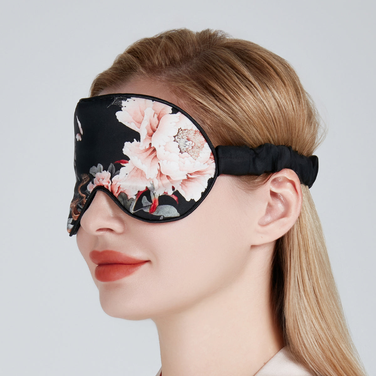 Silk Sleep Mask Black | Royal Peacock