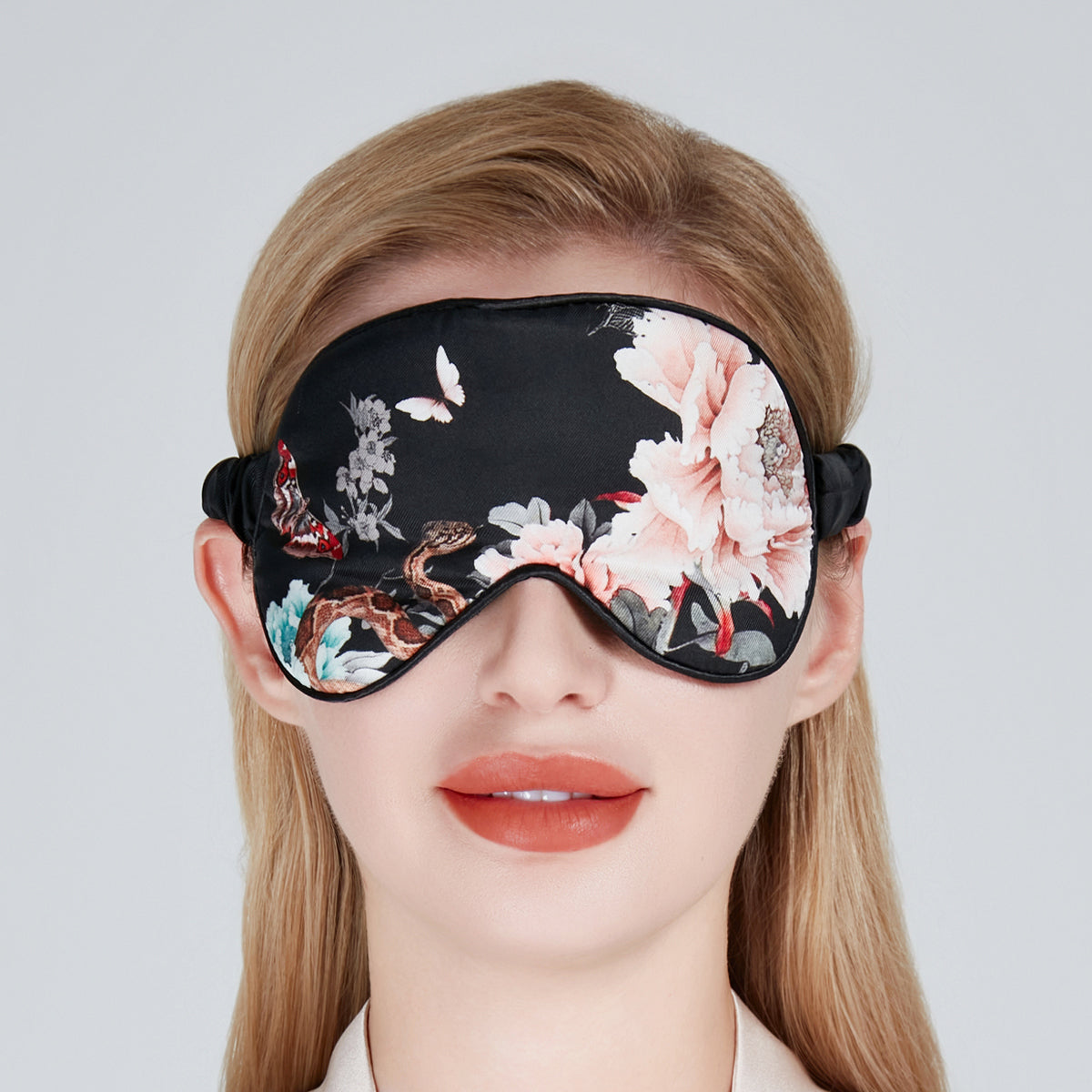 Silk Sleep Mask Black | Royal Peacock