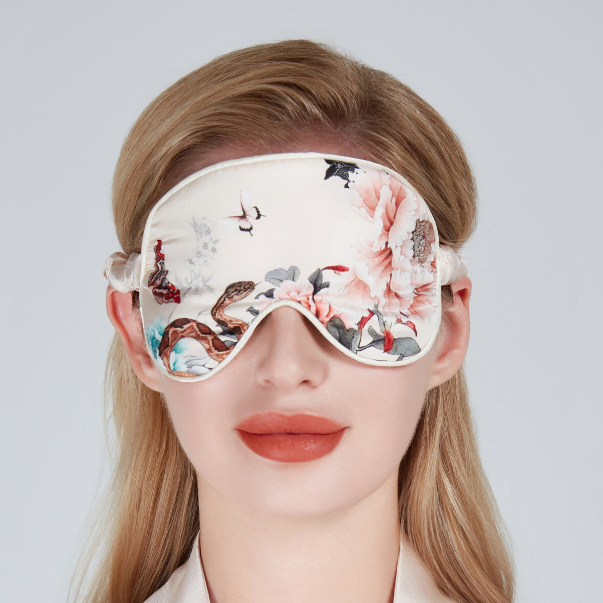 Silk Eye Mask Gift Box Cream | Royal Peacock