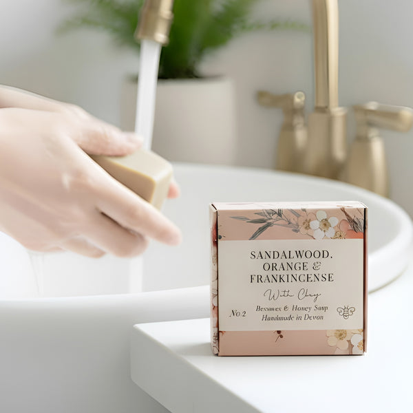Natural Handmade Soap Bar | Sandalwood, Orange & Frankincense