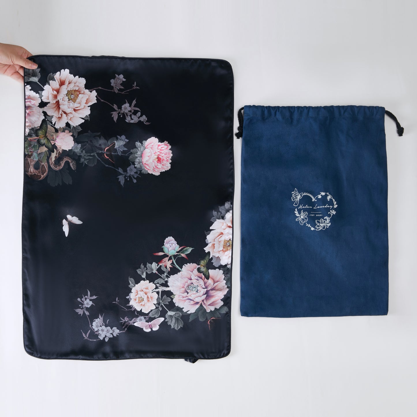 Silk Pillowcase Midnight Blue | Fleur Japonaise