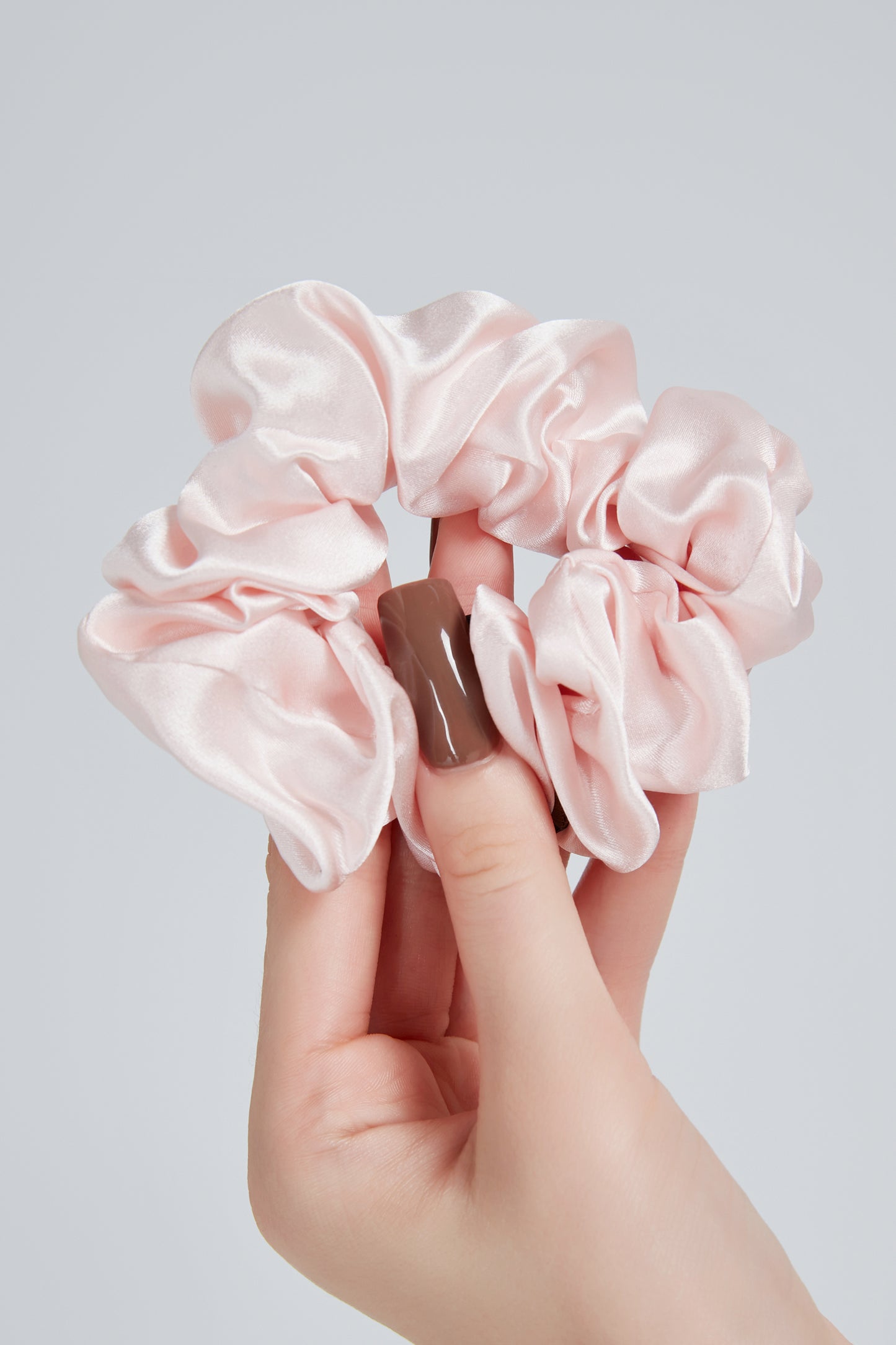 Silk Hair Scrunchies Multi 3 Ivory, Black & Pink