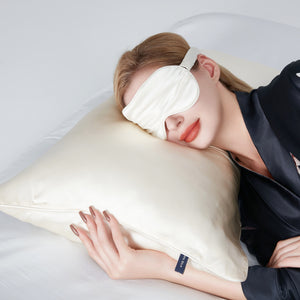 Silk Pillowcase & Eye Mask Giftbox Cream