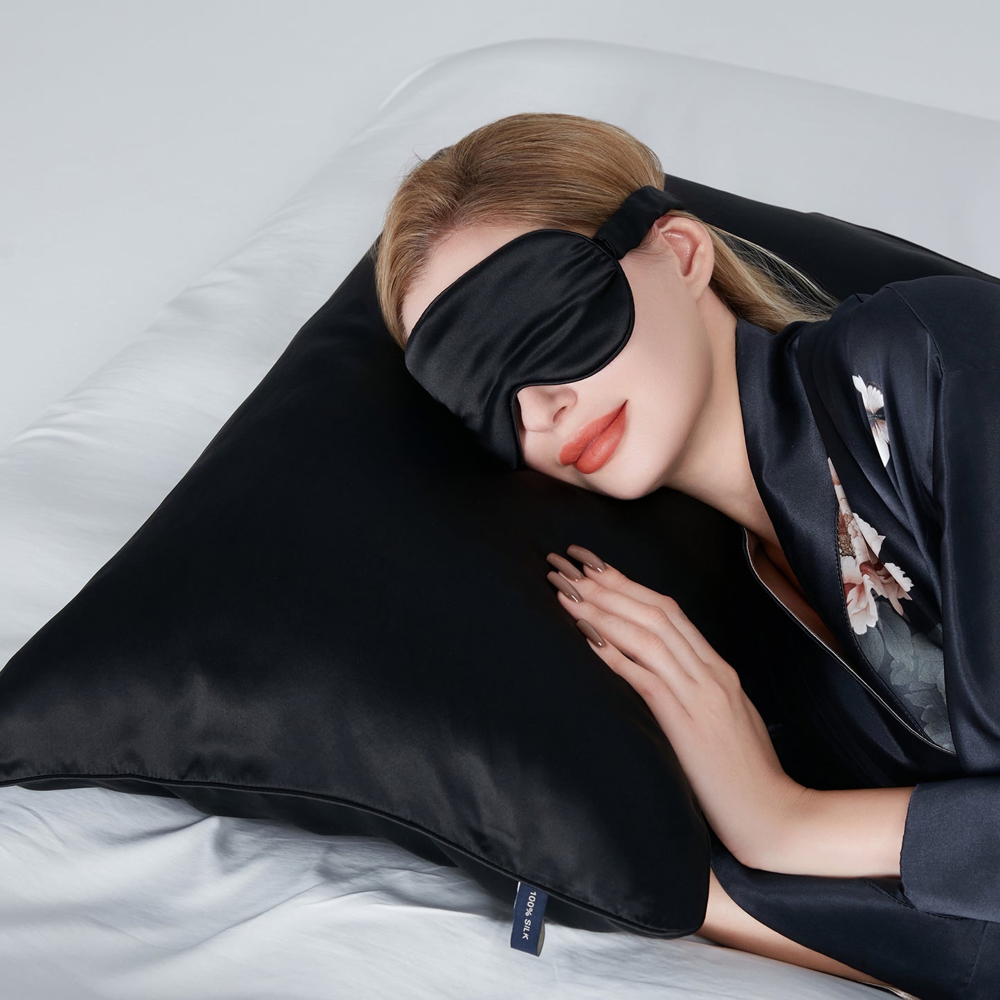 Silk Pillowcase & Eye Mask Giftbox Black