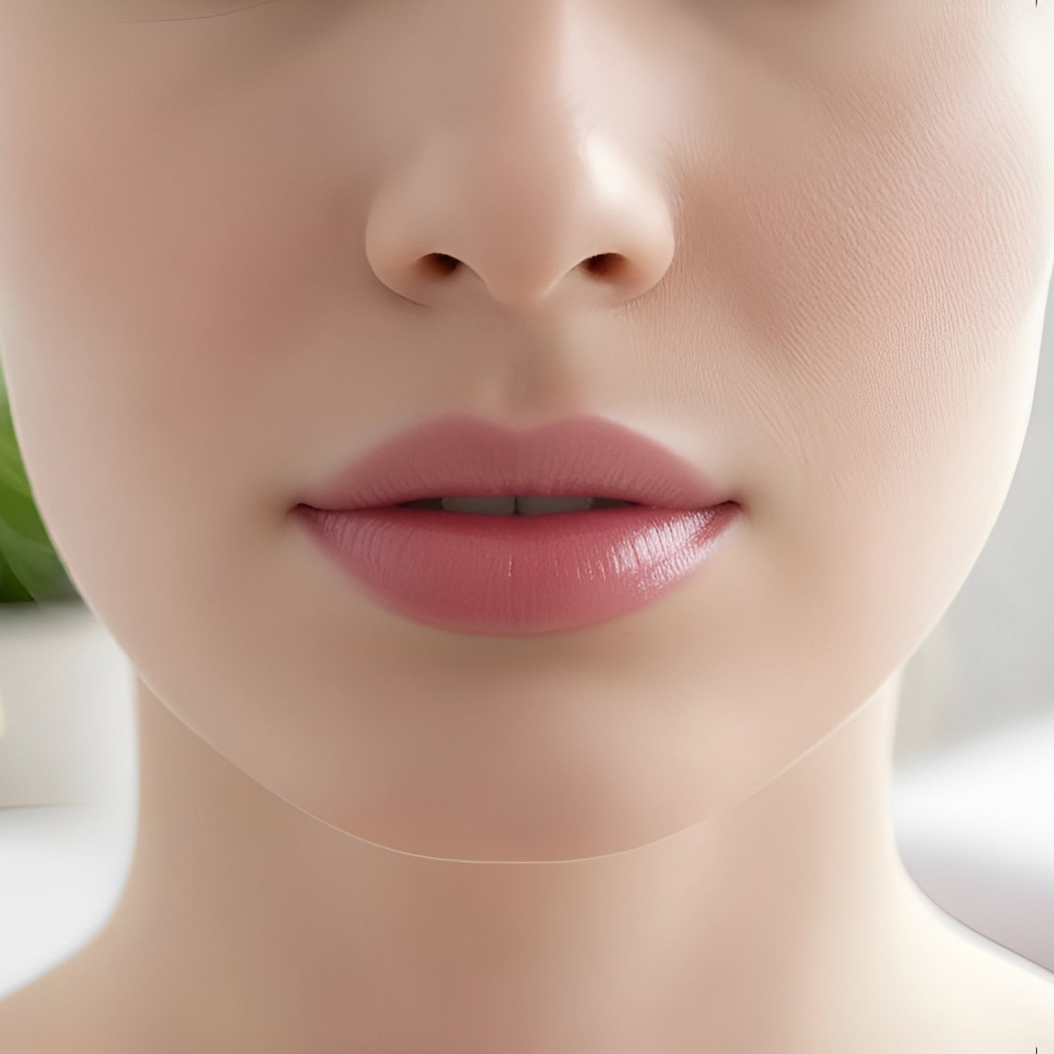 Close-up of a person's face with a blurred background