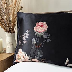 Silk Pillowcase Giftbox Black | Fleur Japonaise