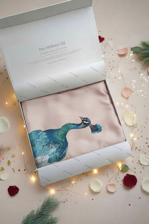 Silk Kimono Dressing Gown Pink | Royal Peacock