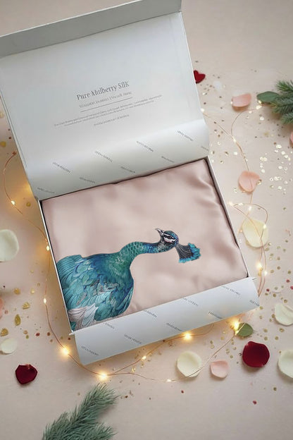 Silk Kimono Dressing Gown Pink | Royal Peacock