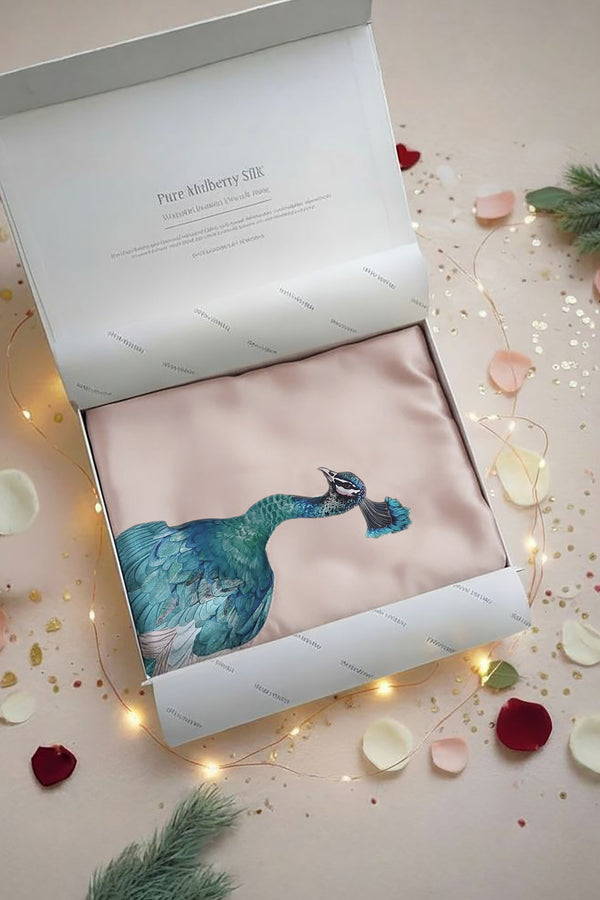 Silk Kimono Dressing Gown Pink | Royal Peacock