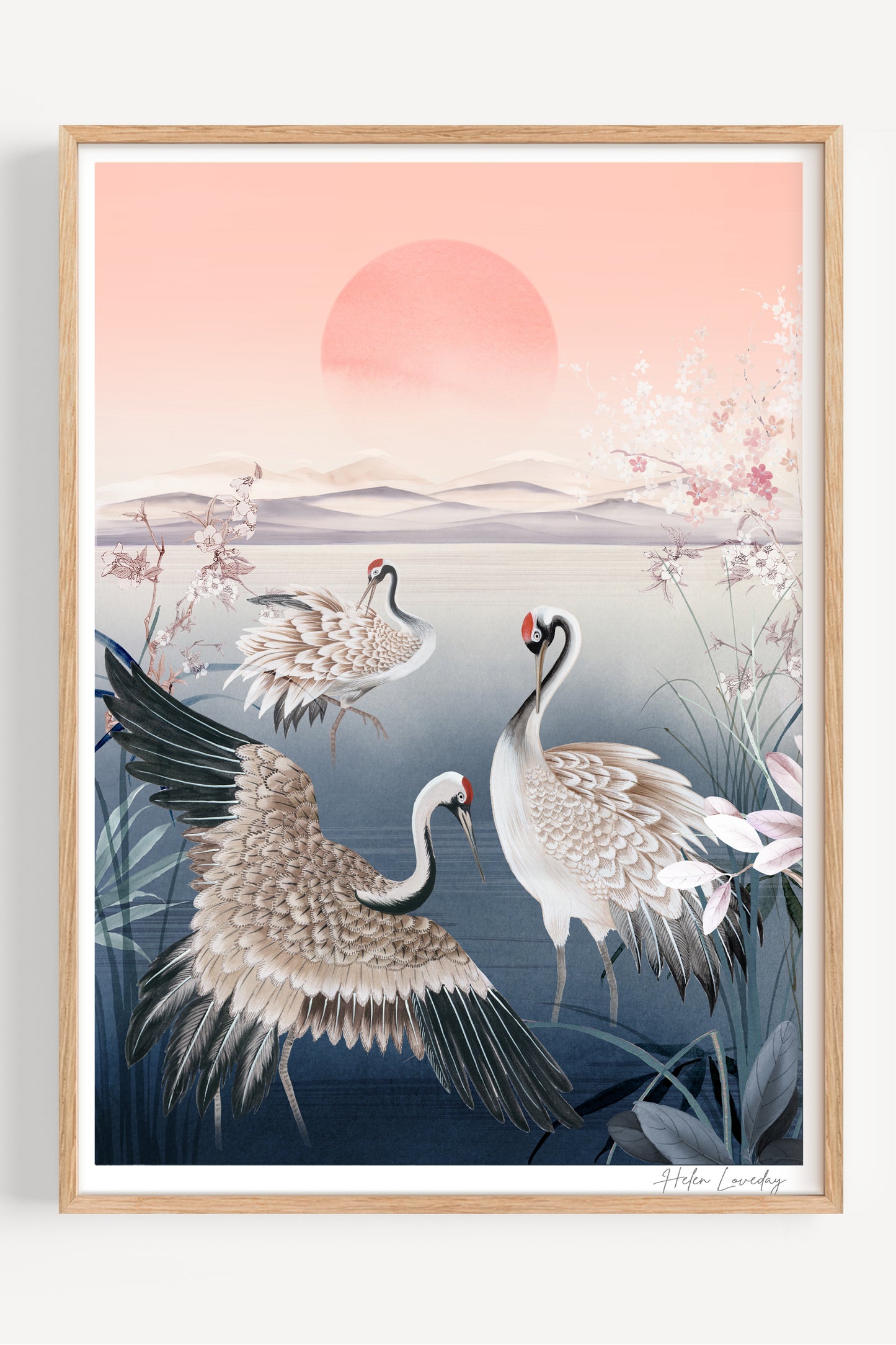 Sunset Crane Giclée Wall Art