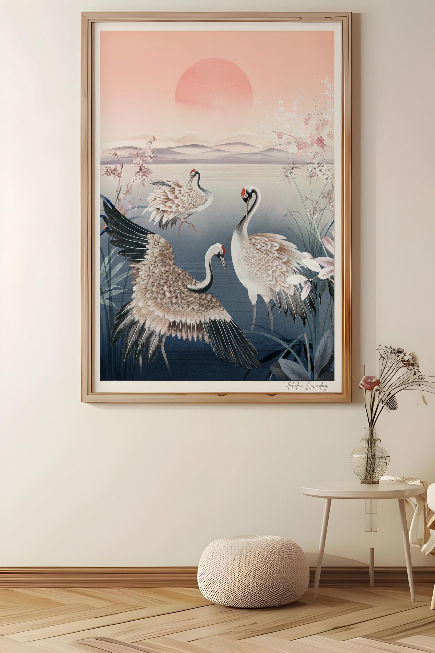 Sunset Crane Giclée Wall Art