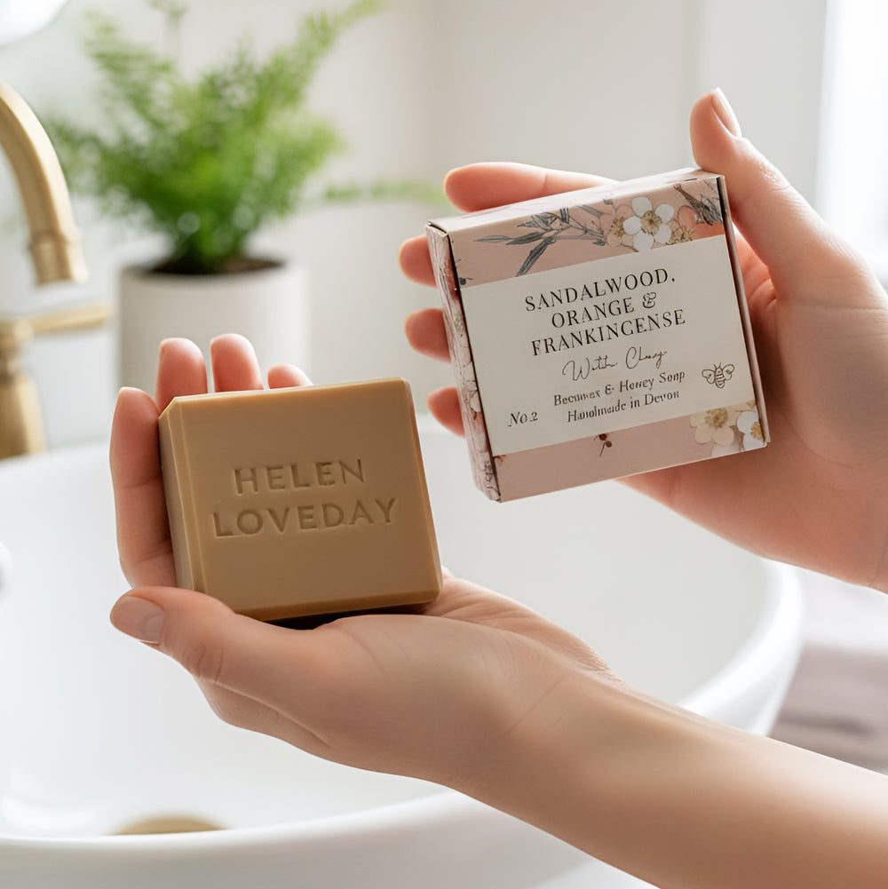 Natural Handmade Soap Bar | Sandalwood, Orange & Frankincense