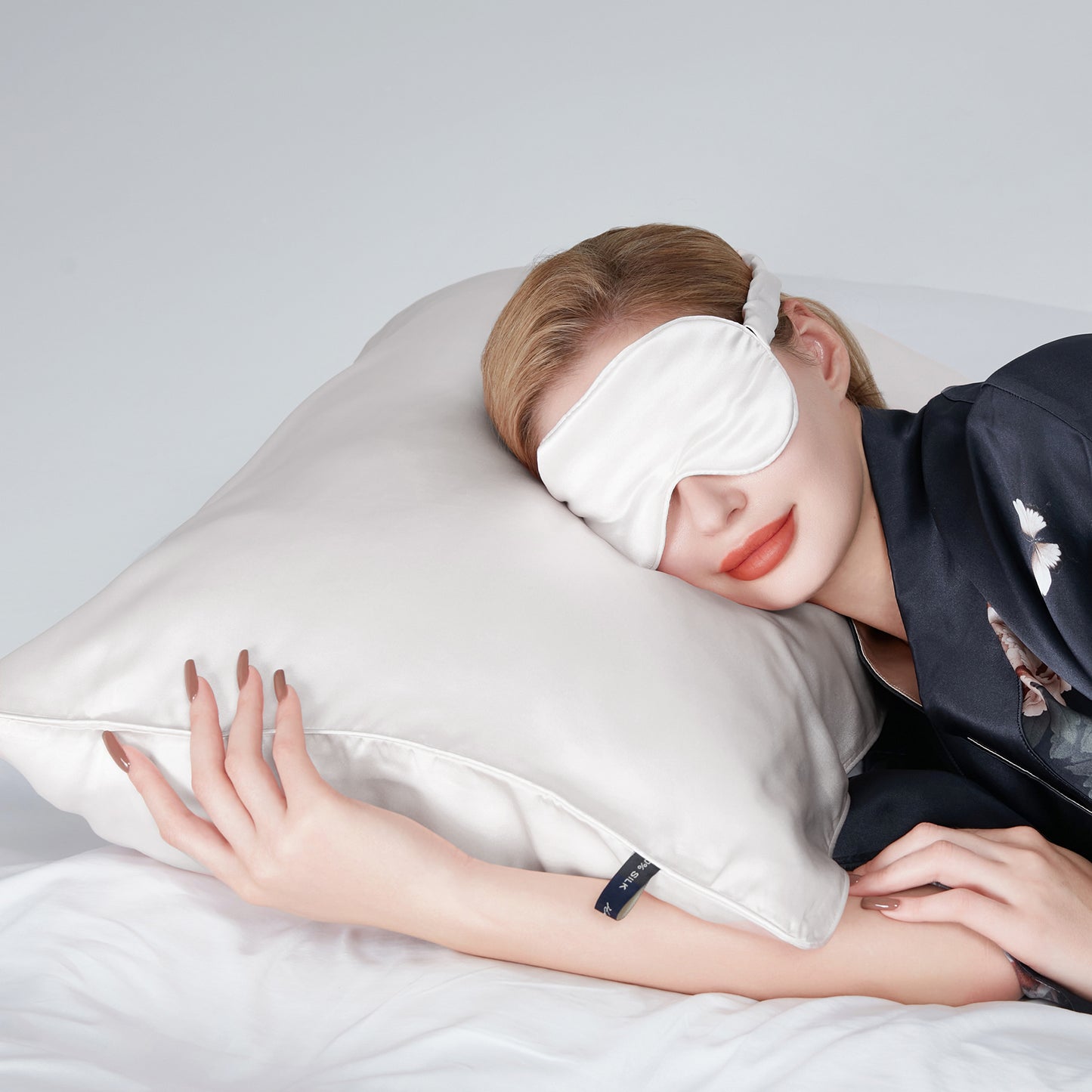 Silk Pillowcase & Eye Mask Giftbox Bridal White