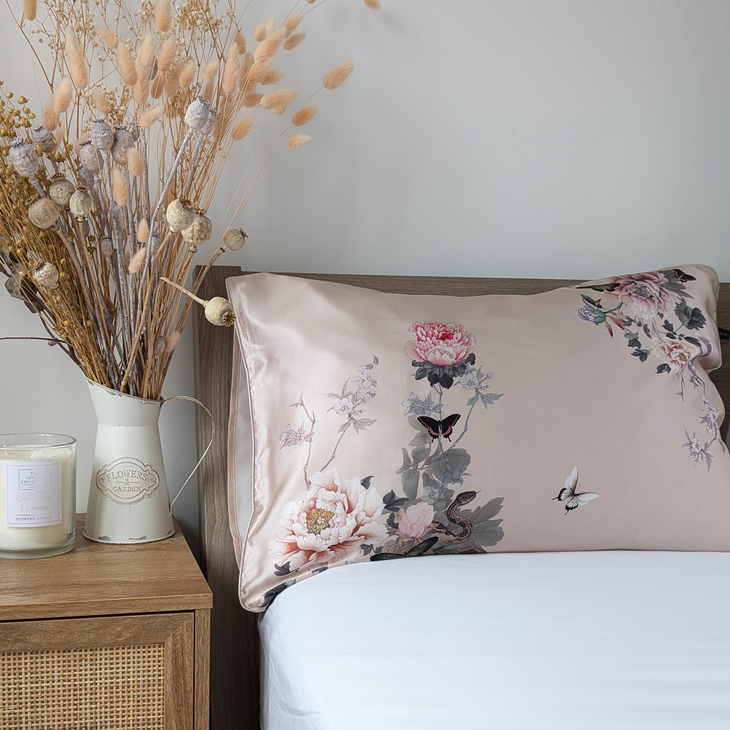 Silk Pillowcase Pink | Fleur Japonaise