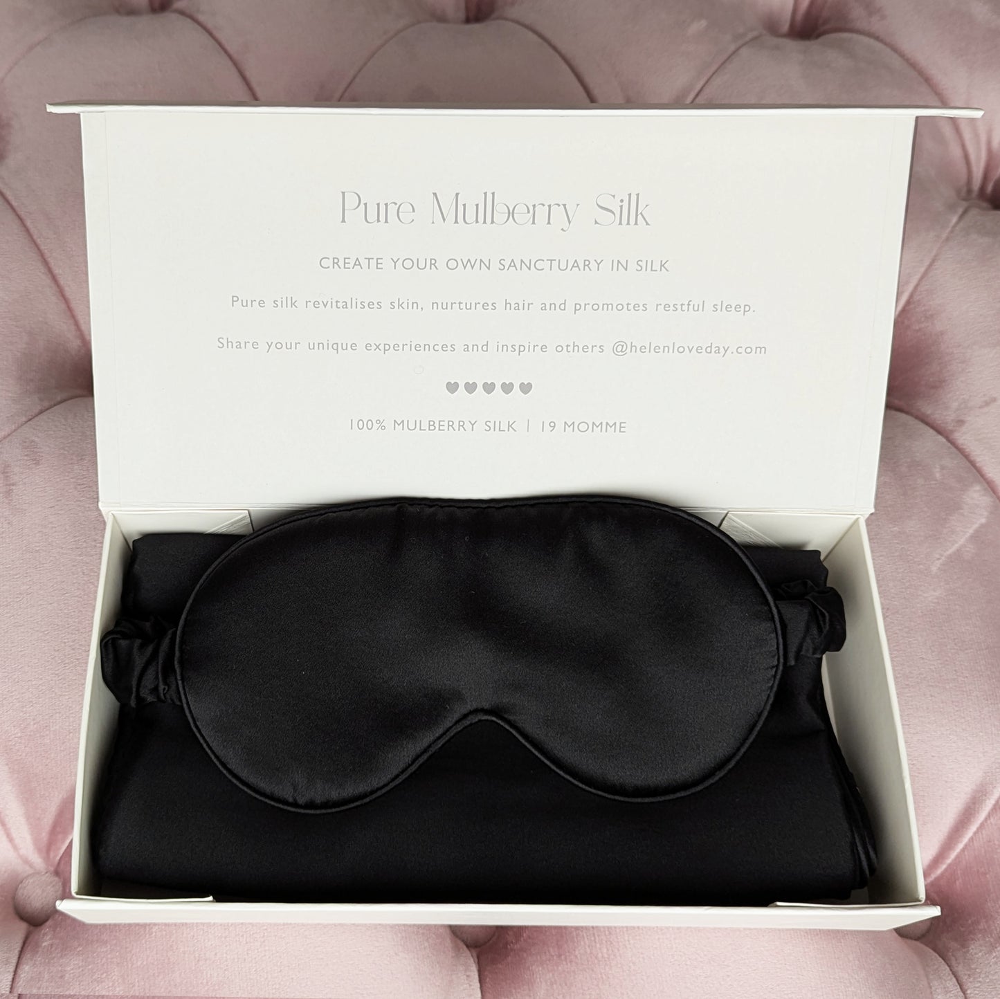 Silk Pillowcase & Eye Mask Giftbox Black