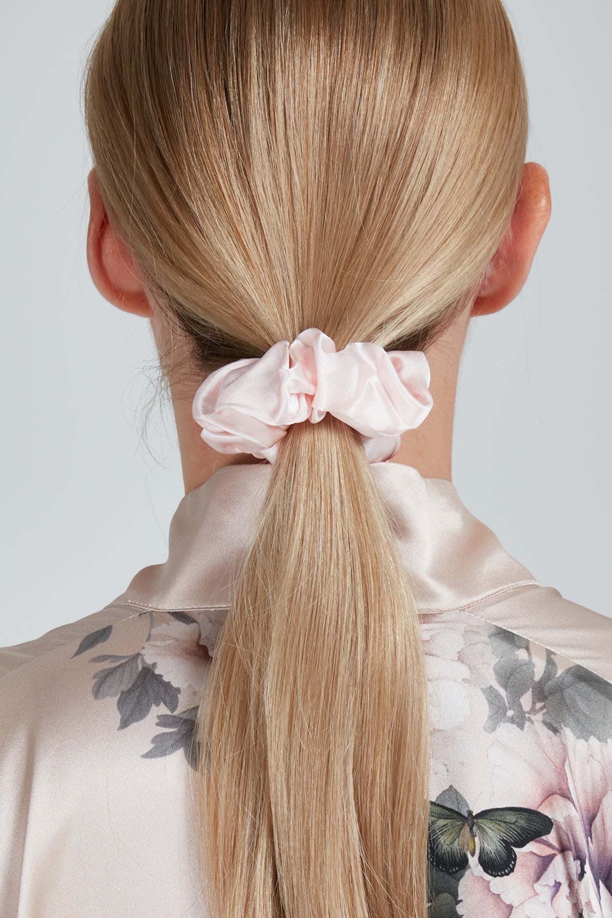 Silk Hair Scrunchies Multi 3 Ivory, Black & Pink