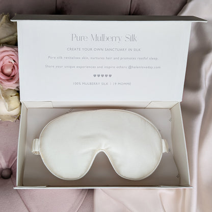 Silk Eye Mask Gift Box | Cream