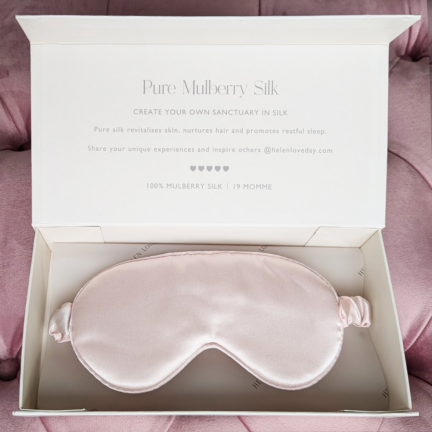 Silk Eye Mask / Hair Scrunchie Gift Box Pink