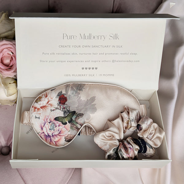 Silk Eye Mask Gift Box Pink | Fleur Japonaise