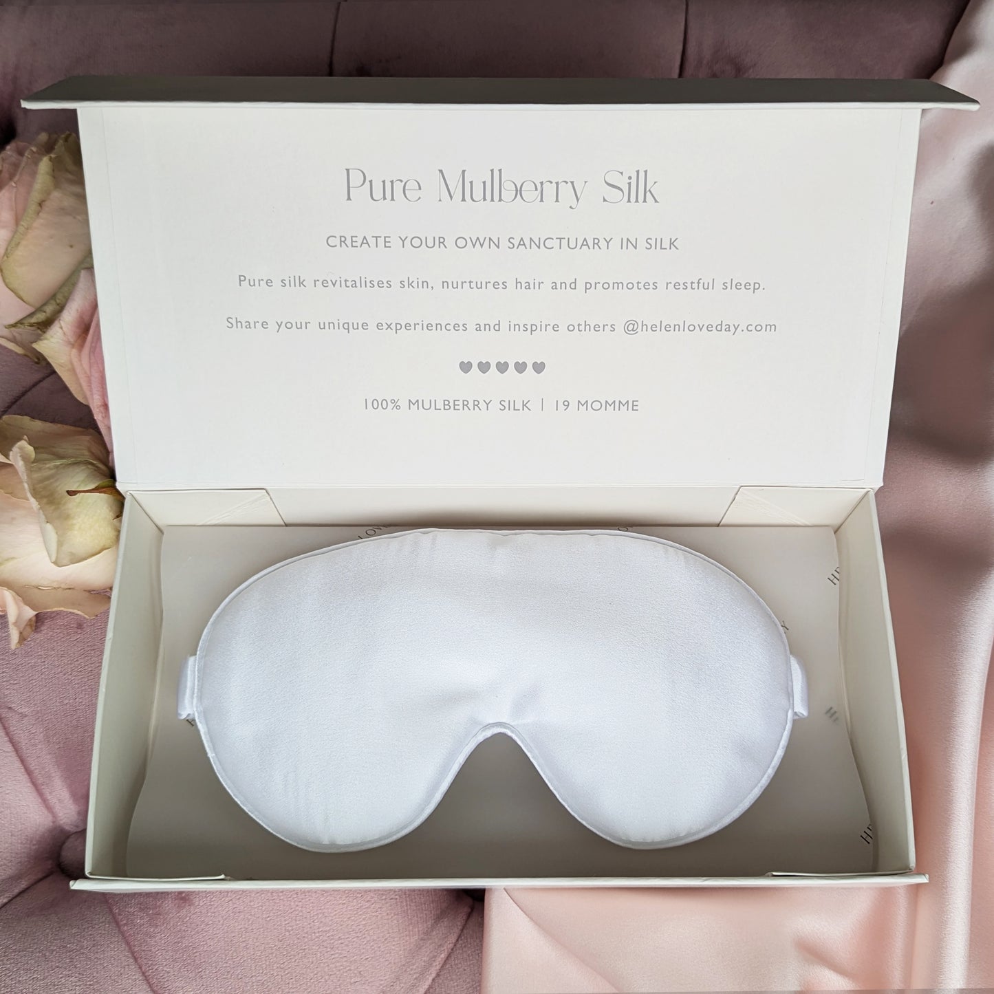 Silk Eye Mask Bridal White