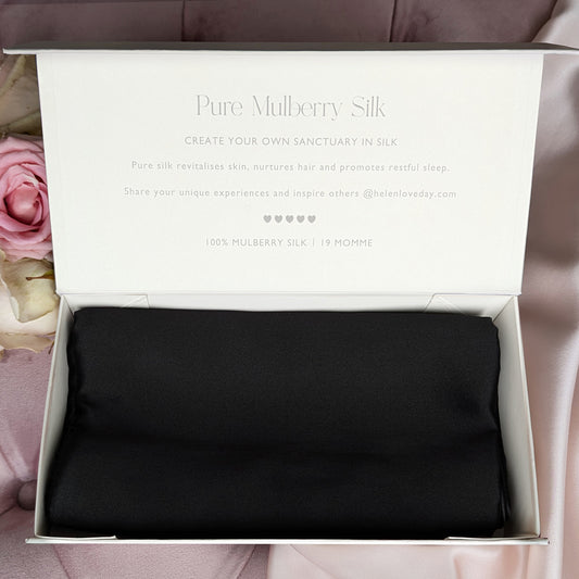 Silk Pillowcase Gift Box Black