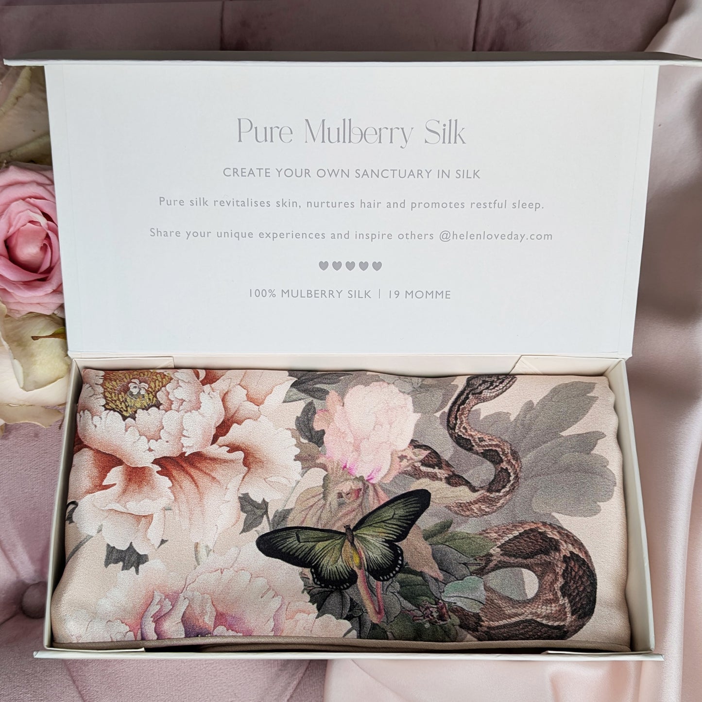 Silk Pillowcase Giftbox Pink | Fleur Japonaise