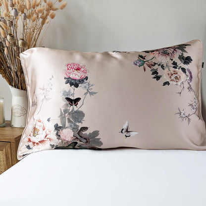 Mulberry Silk Pillowcase Pink | Fleur Japonaise