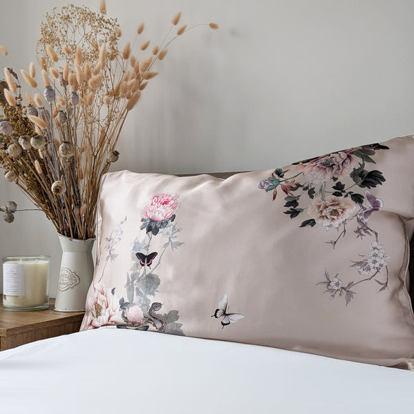 Silk Pillowcase Giftbox Pink | Fleur Japonaise
