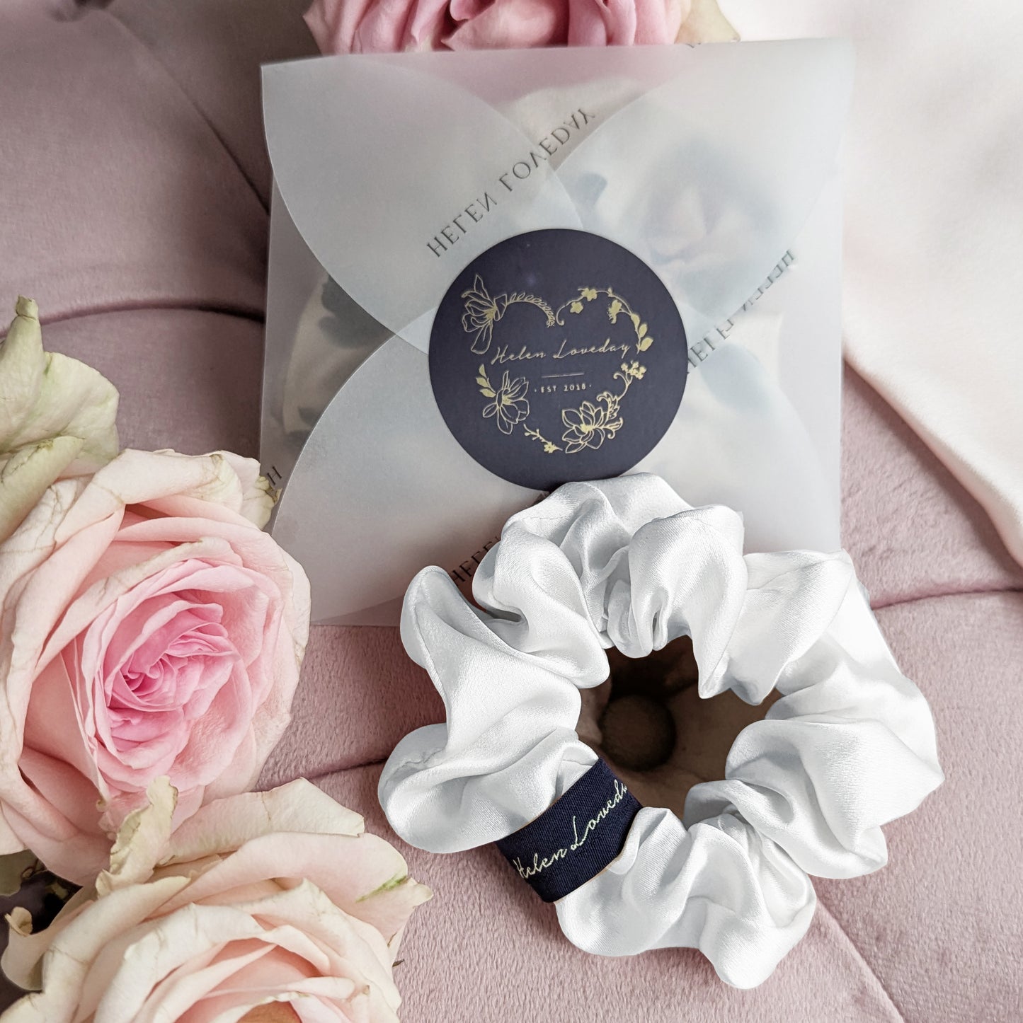 Hair Scrunchie Gift Box Bridal White