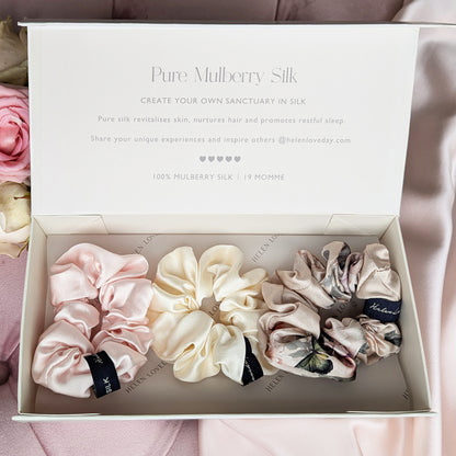 Hair Scrunchie Gift Box | Pink, Cream, Fleur Japonaise