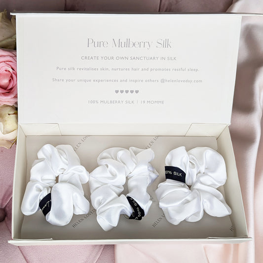 Hair Scrunchie Gift Box Bridal White