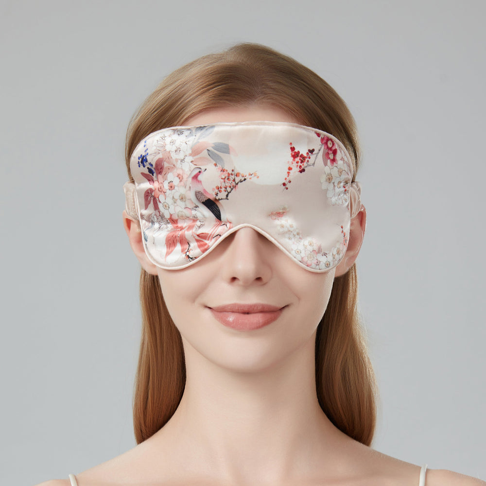 Silk Sleep Gift Set | Luxury Eye Mask, Lip Balm & Soap | Pink Blossom