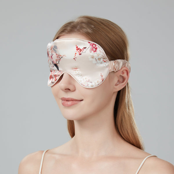 Silk Sleep Gift Set | Luxury Eye Mask, Lip Balm & Soap | Pink Blossom