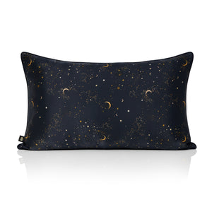 Decorative pillow with celestial pattern on a white background