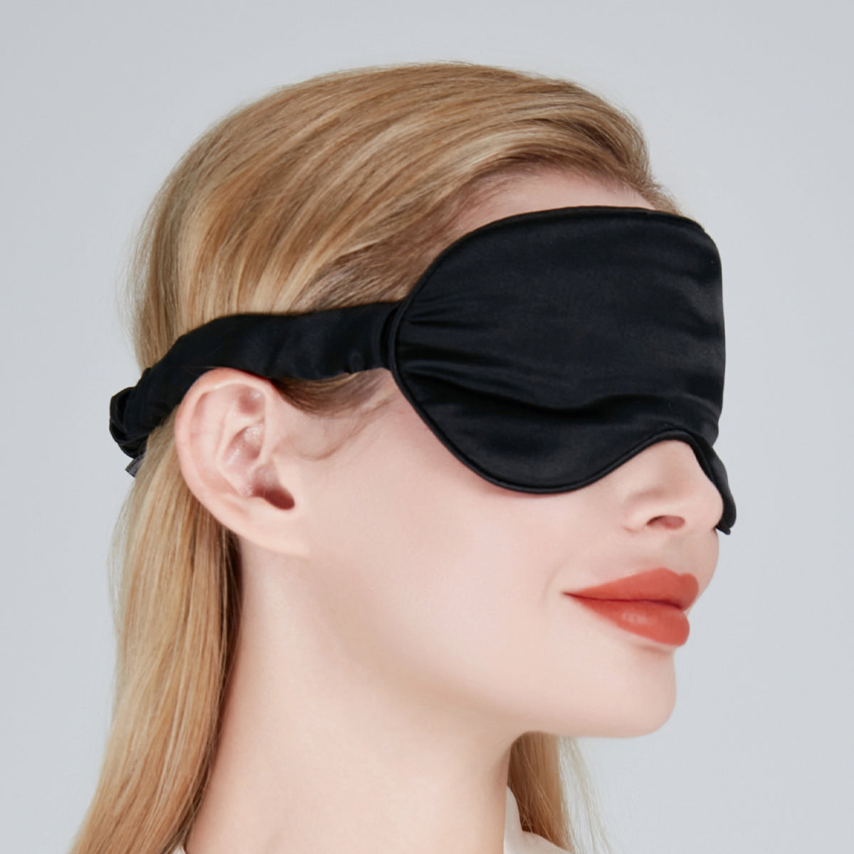 Silk Eye Mask / Hair Scrunchie Gift Box Black