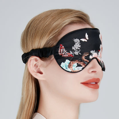 Silk Sleep Mask Black | Royal Peacock