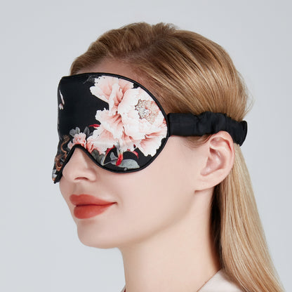 Silk Sleep Mask Black | Royal Peacock