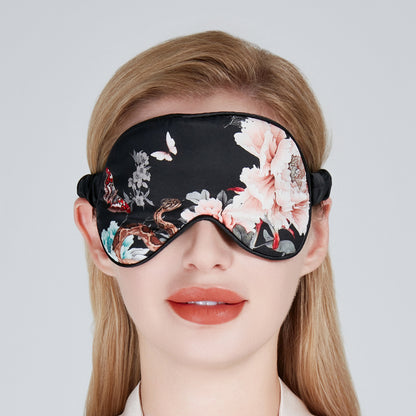 Silk Sleep Mask Black | Royal Peacock