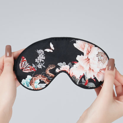 Silk Sleep Mask Black | Royal Peacock