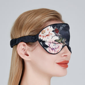 Silk Eye Mask Gift Box Black | Fleur Japonaise